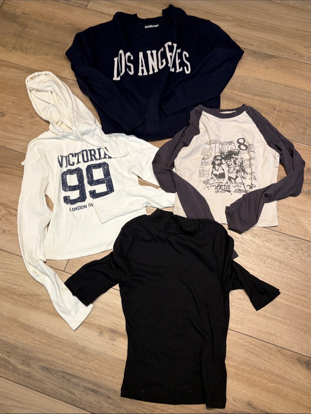 4 tops girls assorted size small and x-small